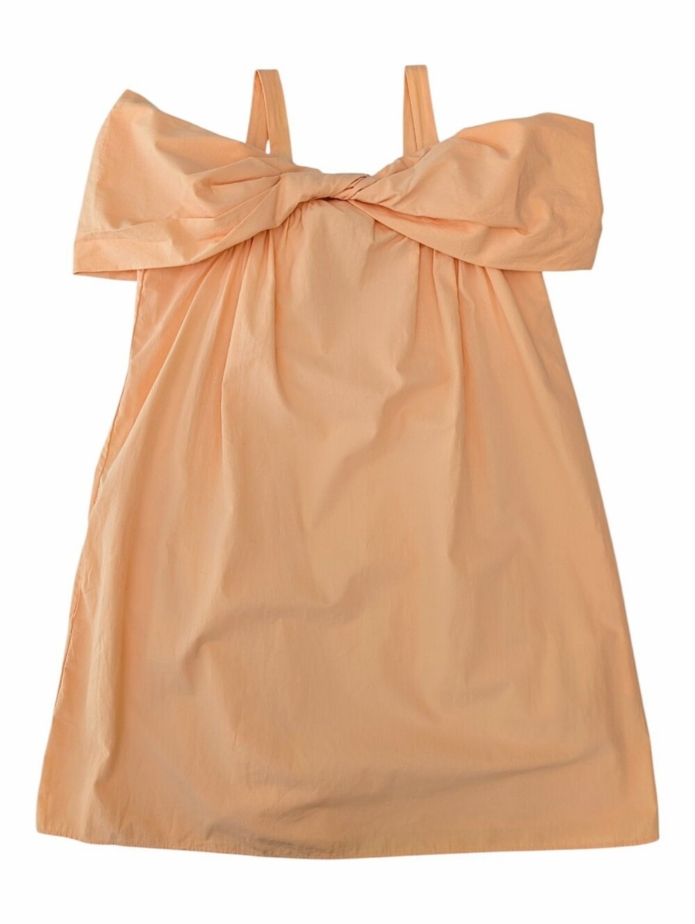 NWOT Zara Girl Cotton Peach Dress Size 11-12 Years Pockets Summer Party Bow